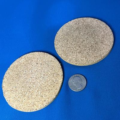 PAIR OF SCOTTISH "MCDONALD" HERALDIC CREST CORK BACKED COASTERS