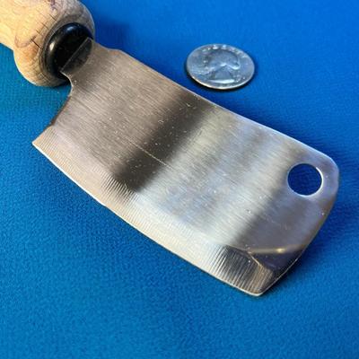 WOOD HANDLED STAINLESS CHEESE KNIFE? CHOPPER TOOL