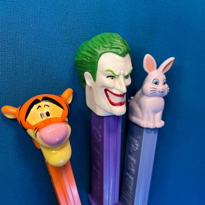 GROUP OF 3 PEZ DISPENSERS: TIGGER, JOKER AND BUNNY RABBIT