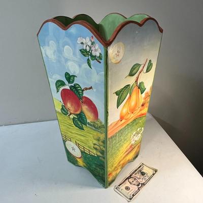 QUAINT PASTORAL SCENES PAINTED UMBRELLA STAND