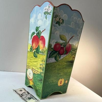 QUAINT PASTORAL SCENES PAINTED UMBRELLA STAND