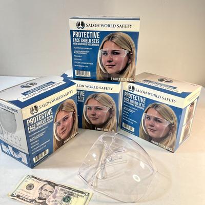 CASE OF SALON PROTECTIVE FACE SHIELDS NEW IN BOX 12 TOTAL COUNT