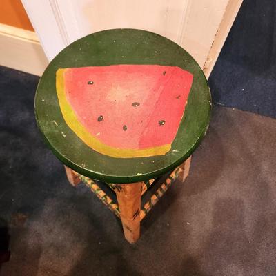 Lot #100  Contemporary Folk Art Style Stool