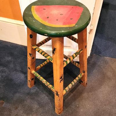 Lot #100  Contemporary Folk Art Style Stool