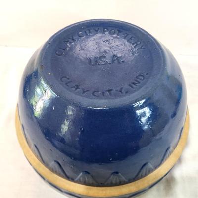 Lot #104  Clay City Pottery Cobalt Mixing Bowl
