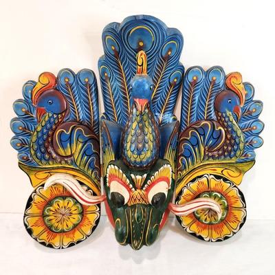 Lot #105  Brightly Painted Mask - Sri Lankan Garuda Figure