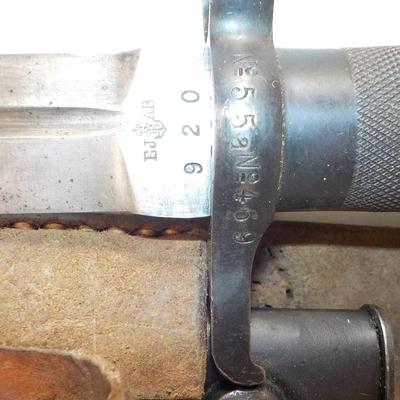 Real  Swedish Mauser M1896 bayonet., est. $100 to $400.