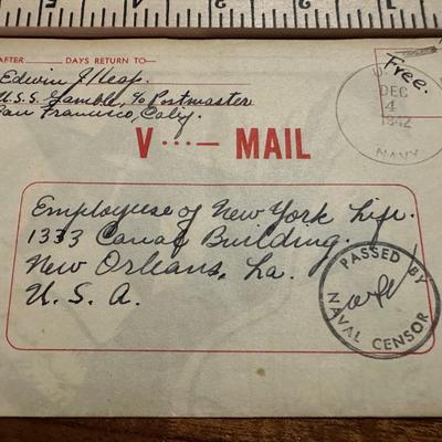 Navy V Mail Dated 1942