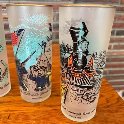 Colorado Gold Rush Centennial Glasses