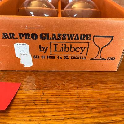 Libbey Bar ware in boxes