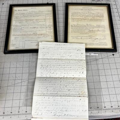Civil War Discharge Papers with Letter, Authentic