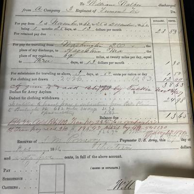 Civil War Discharge Papers with Letter, Authentic