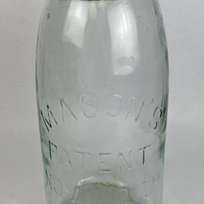  antique BALL MASON'S JAR PATENT NOV 30th 1858 