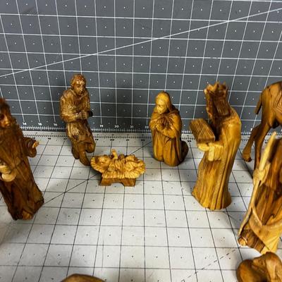 Carved Olive Wood Nativity Set