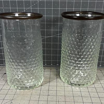 Decorative Glass Vase Pair