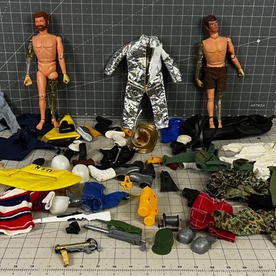 Vintage 12" GI Joe Lot, Figures Equipment, Clothing