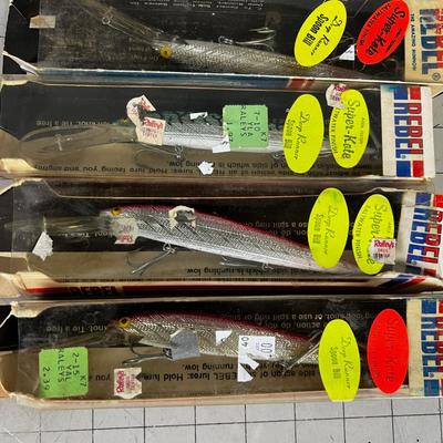 4- Vintage REBEL Spoon Bill Lures grouping D 