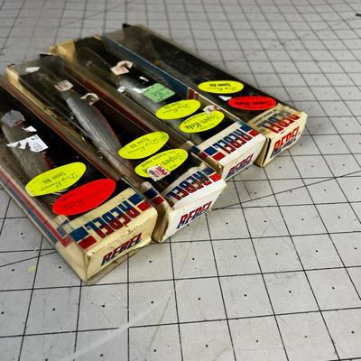 4- Vintage REBEL Spoon Bill Lures grouping D 