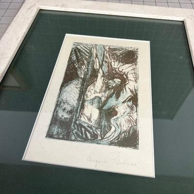Christ on the Cross, Signed Block Print 