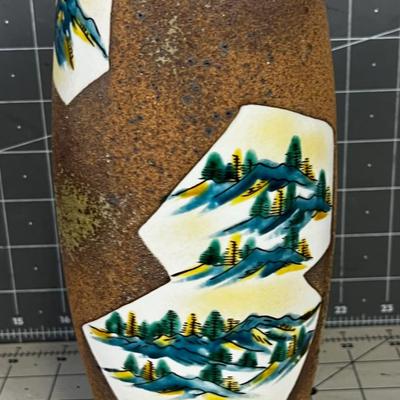Japanese Stoneware Vase hand Painted 