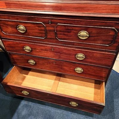 Lot #110 Beautiful Antique Mahogany Bookcase/Secretary, working key, breaks down for moving