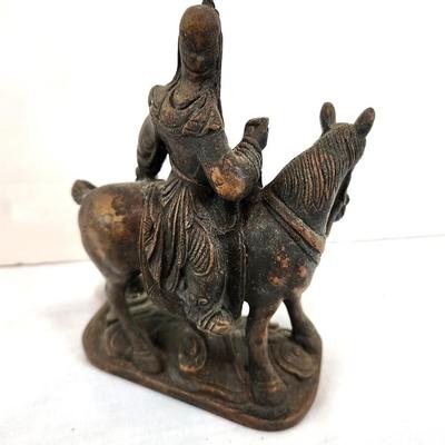 Lot #111  Vintage Pot Metal figure of a Samurai Warrior on Horseback
