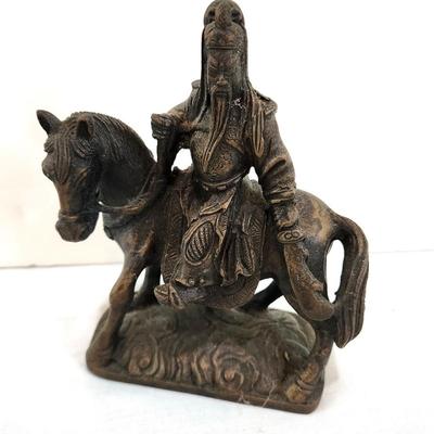 Lot #111  Vintage Pot Metal figure of a Samurai Warrior on Horseback