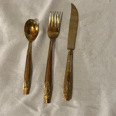 Brass Nickel Flatware for Eight (BS-MK)
