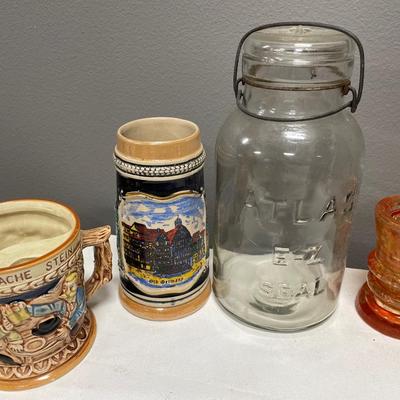 2 steins and 2 glass items