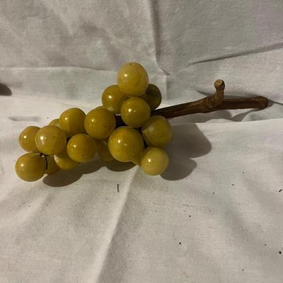 Brody Co, Green Glass Bowl w/ Carved Stone Fruit (BS-MK)