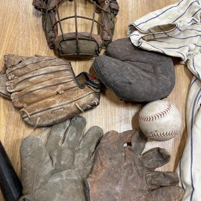 Vintage baseball equipment