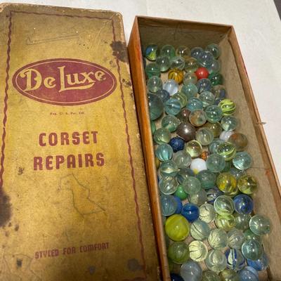 Vintage box of marbles