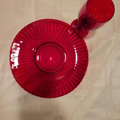 Red Plates and Wine Glasses