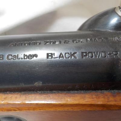 Antonio Zoli black powder, 58 cal. made in Italy, Haddom Ct. repro of +Zouave"est. $250 to $600.