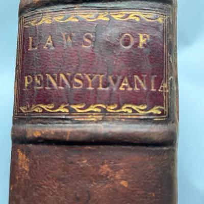 BOOK: LAWS OF PENNSYLVANIA By Samuel Powel Esq. Year 1781
