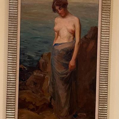 Jean Mannheim Oil Painting on Canvas / GIRL BY THE SEA