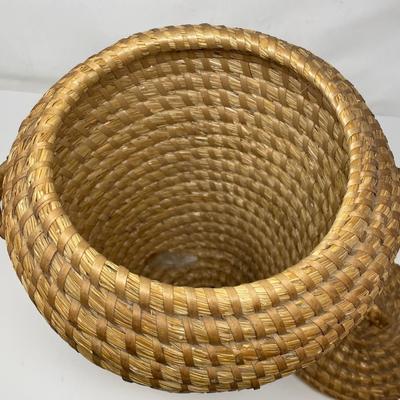 American Coil Basket with Cover and Handles