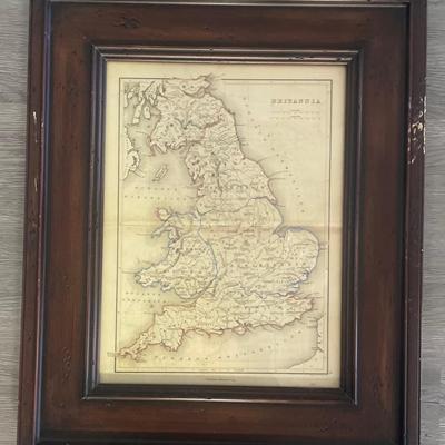 MAP: BRITANIA / Eng. BY G.E. Sherman N.Y/ Philadelphia, Blanchard & Lea