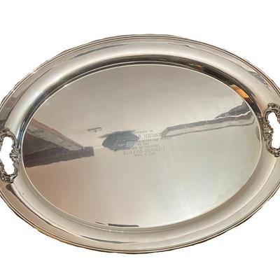 Sterling Silver Oval Tray 22 x 16 Inches