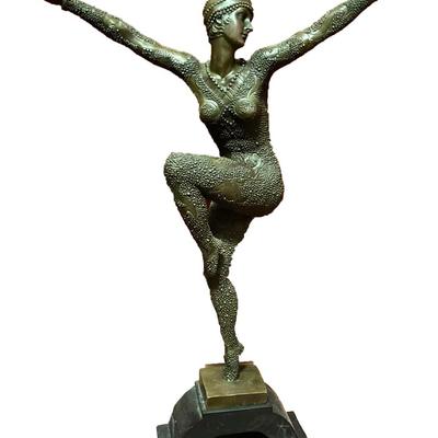 D.H CHIPARUS Bronze female Dancer Statue