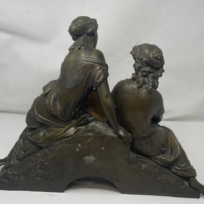 Vintage Bronze Two Female Sculptor