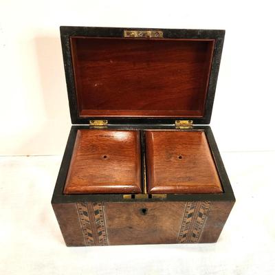 Lot #120  Antique English Tea Caddy