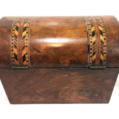 Lot #120  Antique English Tea Caddy