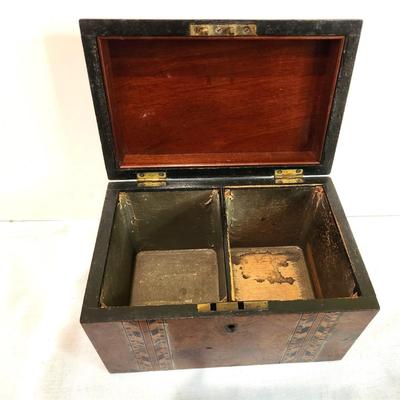 Lot #120  Antique English Tea Caddy