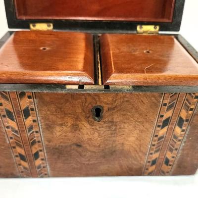 Lot #120  Antique English Tea Caddy