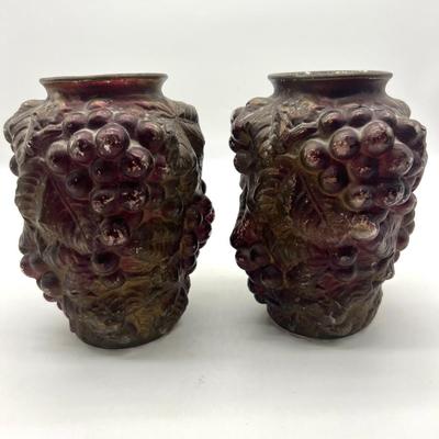 1893 Wedding Vases Goofus Glass