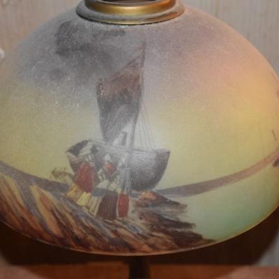 Antique Reverse Painted Lamp