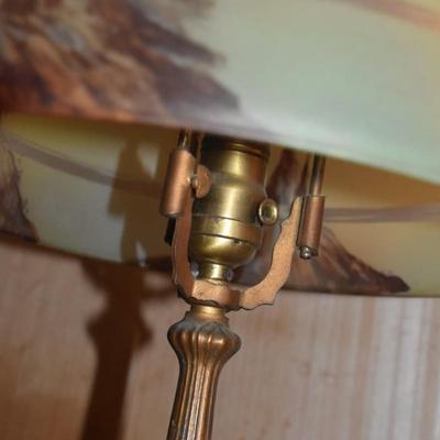 Antique Reverse Painted Lamp