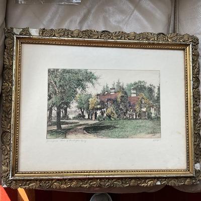 MR2227 Pair of Colored Etchings by J. Fagin Mercier; Elmwood and Sunnyside