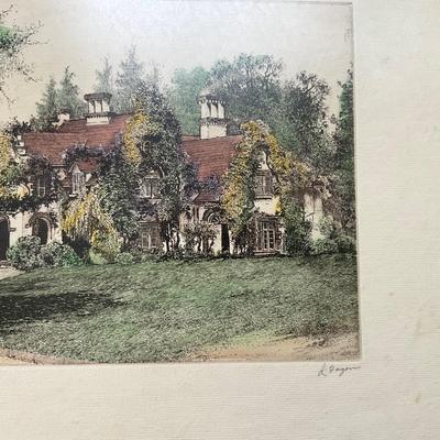MR2227 Pair of Colored Etchings by J. Fagin Mercier; Elmwood and Sunnyside